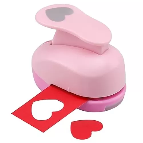 LOONENG Heart Punch - 25mm Lever Action, Heart Shaped Hole Punch for Paper Crafts, Weddings, Cardstock, Gift Wrapping, Greeting Cards & Scrapbooks