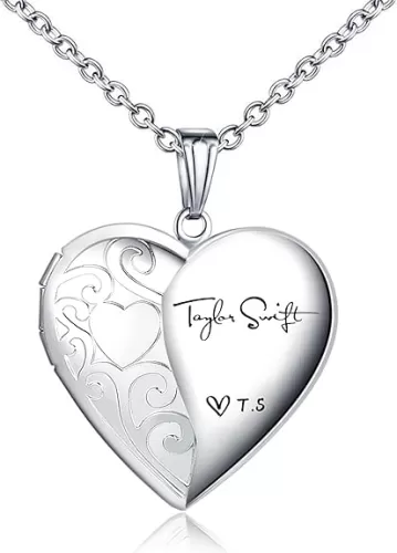 Love Heart Locket Necklace for Women Photo Locket Hold Pictures Jewelry Birthday Gifts
