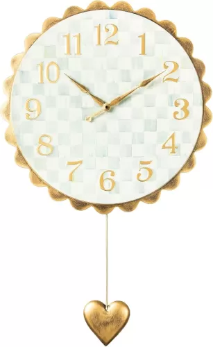 MACKENZIE-CHILDS Sterling Check Heart Pendant Wall Clock