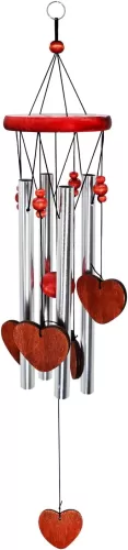 Memorial Wind Chimes Outside Loving Heart Sympathy Gifts for Loss of Loved One Passed Away Mother Mom Death of Father Dad Son Bereavement Remembrance Condolence Windchimes Outdoor