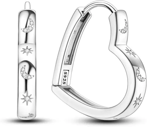 NARMO Earrings for Women 925 Sterling Silver Heart Hoops Small Colorful Rainbow Hoop Earrings Huggie Earrings