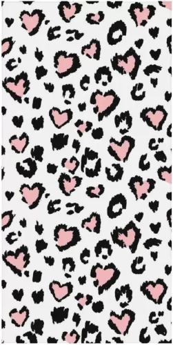 Oversized Soft Sand Free Bath Towels Leopard Print Cheetah Pink Heart 63 x 31.5 Inch, Quick Dry Microfiber Beach Towel, Perfect Pool, Travel, Camping Essentials