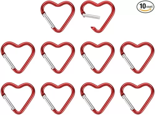 PATIKIL Heart Shape Snap Hook, Aluminum Alloy Heart-Shaped Keychain Clip Spring Key Holder for Camping Fishing Hiking