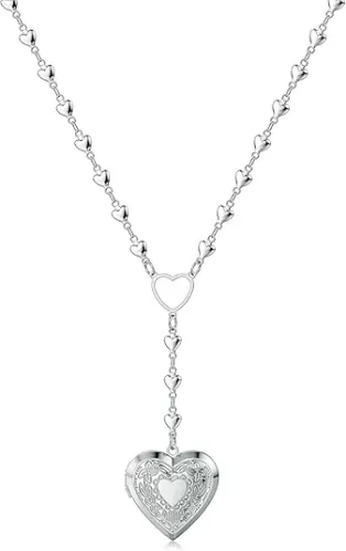 Personalized Heart Locket Necklace for Women Stainless Steel- Heart Necklace