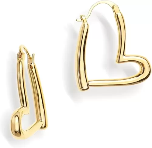 Sonateomber Heart Hoop Earrings for Women, Valentine Large Chunky Love Huggie Earing Wedding Prom Hypoallergenic Fashion Jewelry Gift.