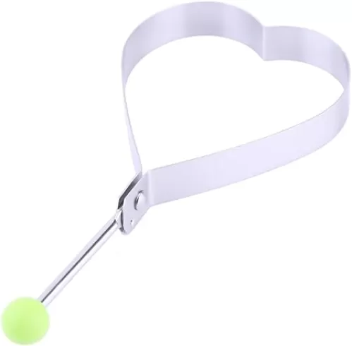 Stainless Steel Heart Shaped Fried Egg Rings Pancake Easy to with Handle Ideal for Making Pancakes or Fried Cooking Kitchen Tool