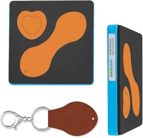 SUPERDANT Leather Keychain Holder Cutting Die Heart Shape Mini Photo Frame Key Organizer Leather Die Cutter Key Ring Case Holder Pendant Wooden Die Cuts Leather Dies for DIY Art Crafts Bag Charm Dies