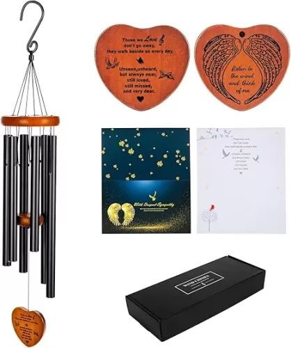Sympathy Wind Chimes, 32" Memorial Wind Chime for Loss of Loved One Prime, Meaningful Condolence Bereavement Rememberance Gifts for Loss of Father Mother Outdoor Deco Garden