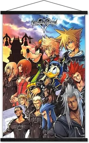 Trends International Disney Kingdom Hearts - Group Wall Poster, 22.375" x 34", Premium Print and Black Hanger Bundle