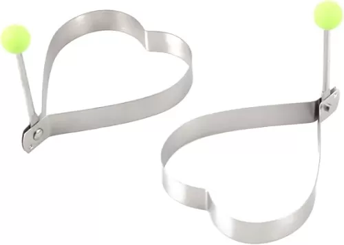 uxcell Stainless Steel Home Heart Shaped Cake Cupcake Pancake Frying Egg 2pcs
