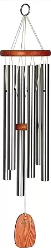 Woodstock Chimes Amazing Grace Wind Chime for Outside 24" Medium Silver, Outdoor Decor for Patio, Porch, Garden, Memorial Gift for Loved Ones AGMS
