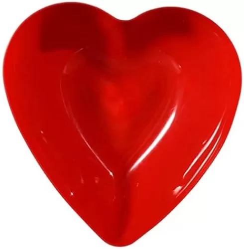 (1) Red Valentine Heart-Shaped Deep Bowl