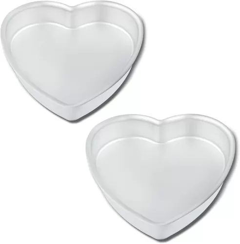 10 Inch Heart Shaped Cake Pans, 2 Inch Deep, Aluminum Heart Shaped Cake Pan, Safe Oven, Suitable for party, birthday, gathering, other occasions cake (10 x 2 Inch, Set of 2)