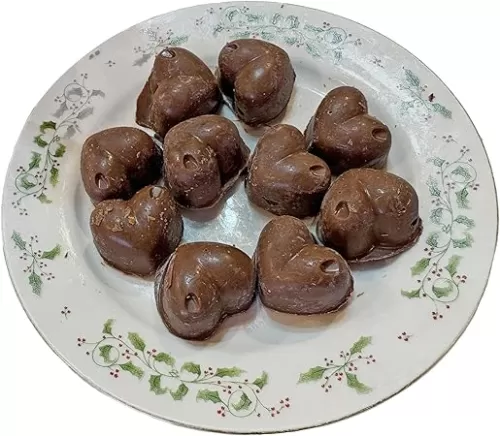 10-Piece 3 OZ Chocolate Gourmet Homemade Snack with Nuts Raised Heart Shape Chocolate-RAISEHEART-NPF