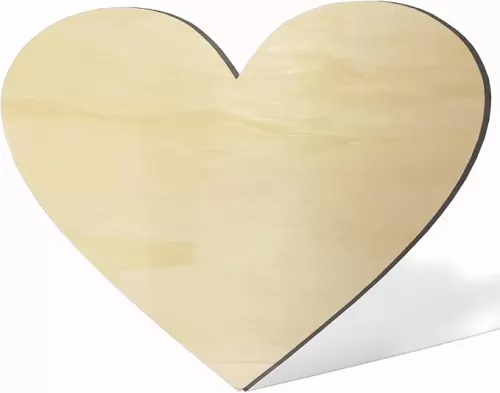 17 Inch Unfinished Wooden Love Heart Shape Craft, Blank Wood Love Sign for Home Wall Decor, Large Unpainted Wood Cutouts for Birthday, Wedding Party Decoration, Large Wooden Valentine Day Decoration