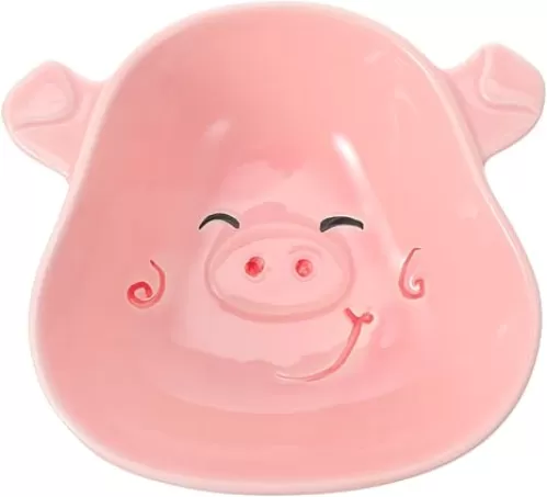 1pc Animal Bowl Cartoon Style Bowl Wall Mounted Desk Heart Shaped Pasta Salad Serving Plate Popcorn Bowls Pasta Bowls Large Child Pink Delicate Ceramics Household Bowl