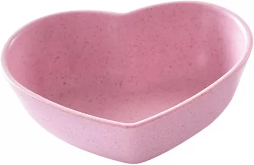 4pcs Porcelain Sauce Dishes Non Pink Heart Chip Bowl Pink Dishes Cute Sauce Dish Heart Decor Condiment Plates Ceramic Dip Bowls Soy Sauce Condiment Dish Heart-shaped Seasoning Dish