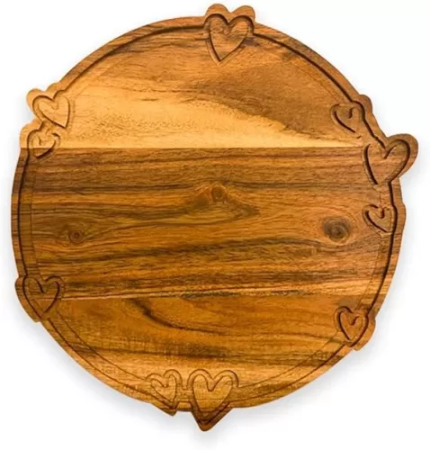 Affinity Decor Organic Acacia Wooden Cutting Board kitchen Charcuterie Platter, Valentine