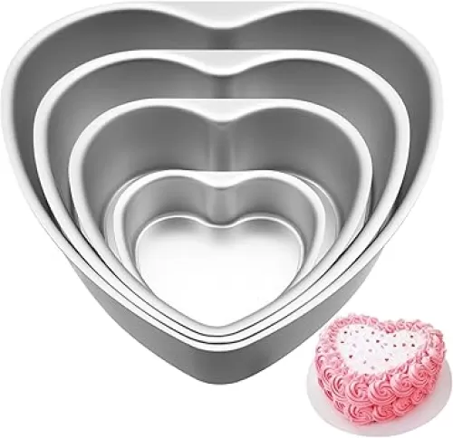 Aluminum Heart Shaped Cake Pans, 4pcs