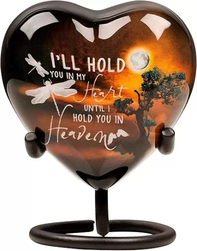 Amaira Memorial Heart Keepsake Urn for Ashes | Mini Cremation Urns for Female, Pets or Children | Elegant Funeral/Burial/Decorative Urns for Human Ashes | Memorials Gifts