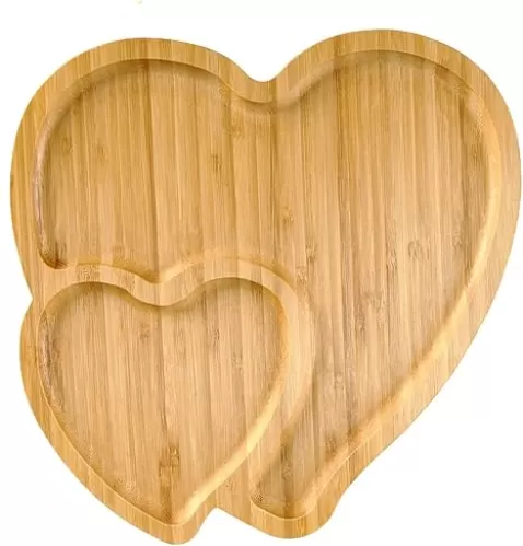 BinaryABC Heart Shaped Charcuterie Board Wood Serving Platters and Trays Side Dish Serving Trays, Mother Day Table Decorations Supplies
