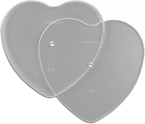 CAKESAFE – 2-8.25” Heart Shaped Clear ¼” Acrylic Disks – Perfect Icing Tool to Smooth the Buttercream on Your Cakes