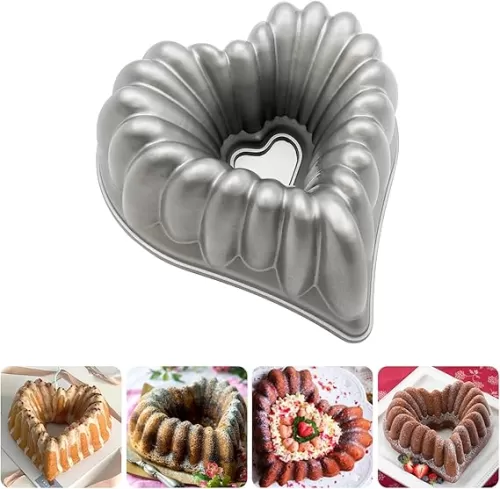 Charlotte Cake Mold Aluminium Kitchen Accessories Decoration Christmas Wedding Family 3D Charlotte Cake Pan (Love heart shape)