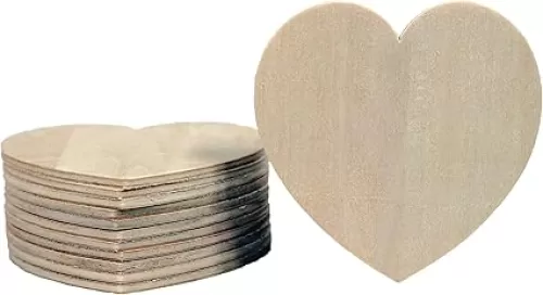 Creative Hobbies® Unfinished Wood Heart Cutout Shapes, Ready to Paint or Decorate, 3.5 Inch Wide | 12 Pack