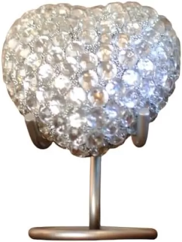 Crystal Heart : Cremation Urn for Human Ashes | Handcrafted Crystal Studded Heart Cremation Urn | with Steel Stand…