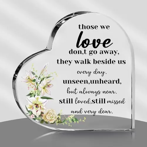 Custom Heart-shaped Acrylic Plaque Memorial Gift for Loss of Loved Sympathy Gifts Memory of Loss of Family One for Table Centerpieces Decor 6"x6"