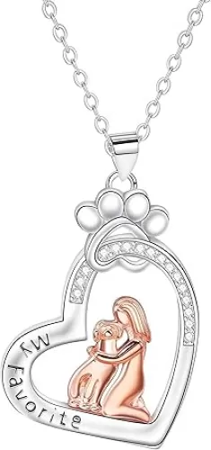 Dog Memorial Gifts Remembrance Necklace: Loss of Dog Sympathy Gift Personalized Pet Necklace for Women Pet Lovers- Dog Bereavement Gift Keepsake Passing Away Gifts in Memory of Dog Heart Shape