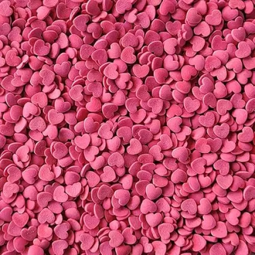 Eastron Edible Valentine Rose Red Heart Shapes Sprinkles for Cakes Decorating 8mm Heart Cupcakes Toppers for Birthday, Ice Cream