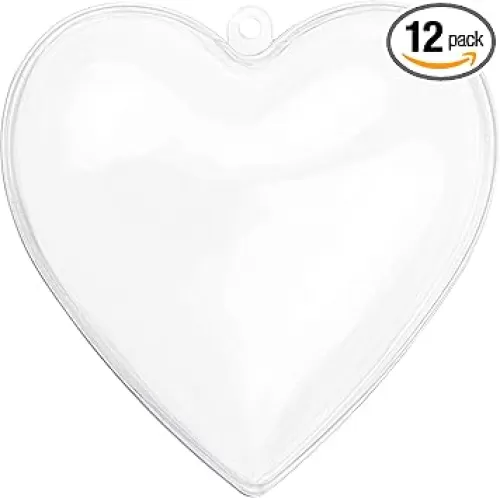 Hammont Heart Shaped Acrylic Candy Boxes - 12 Pack - 2.51"x2.08"x1.18"- Perfect for Weddings, Birthdays, Party Favors and Gifts | Designer Cute Clear Lucite Plastic Treat Containers