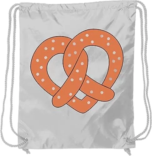inktastic Heart-shaped Pretzel Drawstring Bag White 2c7e6