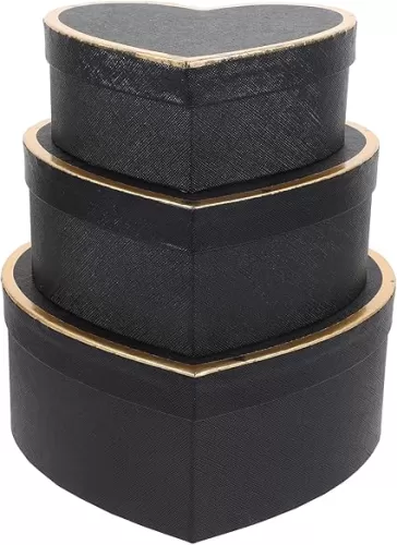 Ipetboom 3pcs Empty Heart Shaped Paper Boxes with lids for Arrangements Lipstick Packing Storing Jewelry, Treasure, for Present, Valentine's Day, Mother's Day, Bridesmaid, Proposal, Wedding