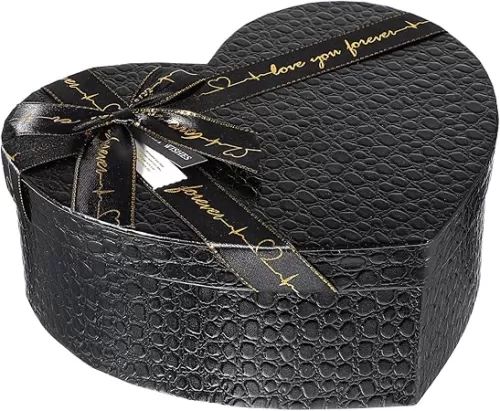 Ipetboom Black Heart Shaped Box with Lid: Present Cardboard Wrapping Box for Mother's Day Thanksgiving Valentines - Ideal for Proposal, Birthday, Baby Showers Holiday Supplies