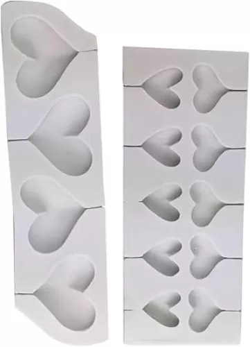 Kichvoe Heart Shape Silicone Molds Chocolate Tablet Molds Lollipop Diy Candy Baking Supplies