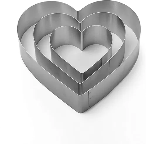Large Heart Cookie Cutter Set-4/6/8 Inch Heart Cake Mold Ring Pancake Mold Valentine Day Gift Stainless Steel