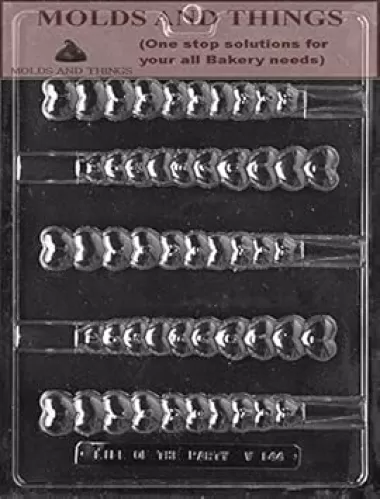 MOLDS AND THINGS I Love You Heart Pretzel Chocolate Candy Mold with Copywrited Candy Making Instruction