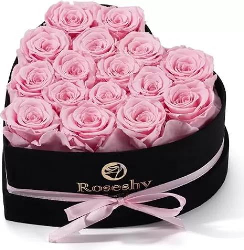 Mothers Day Flowers Roses Gifts for Mom, 16pcs Forever Preserved Roses in Heart Shape Gift Box, Mothers Day Delivery Prime Gifts-Roses Gifts for Her Women, Mom Wife