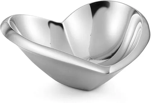 nambe Amore Mini Bowl | Metal Heart Candy Bowl | Valentine’s Day Décor and Mother’s Day Gift for Her | Heart Shaped Mirror Bowl | Decorative Bowl for Mantel, Entry Way, or Kitchen Counter (4.5")