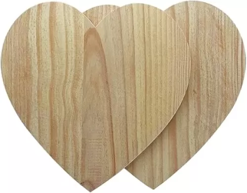 Natural Heart Wood Slices for Crafts (11.8 Inches), Unfinished Wood Heart Cutouts Shapes for DIY Painting and Wedding Decorations.Wood Signs for Crafts .(2PCS)