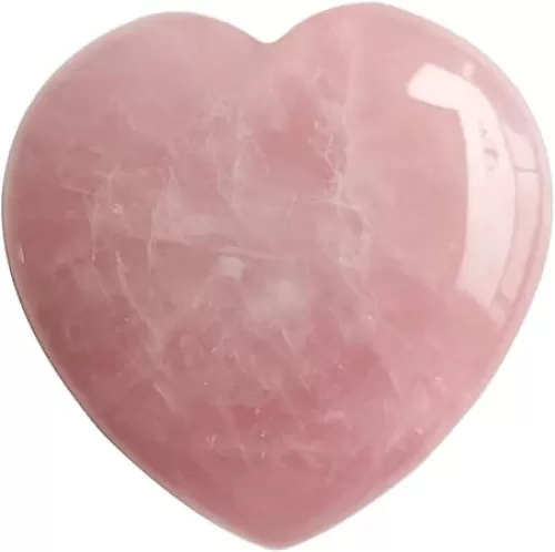 Natural Rose Quartz Heart Love Chakra Stone, Polished Palm Crystals and Healing Stone (2.17 Inch)