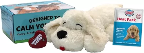 Original Snuggle Puppy Toys - Heartbeat Puppy for Dogs - Pet Anxiety Relief and Calming Aid - Comfort Dog Toys for Behavioral Training in Golden