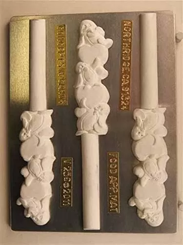 Penguin and Heart Pretzel Rod (Use 8" Pretzel Rods) Chocolate Candy Mold V256