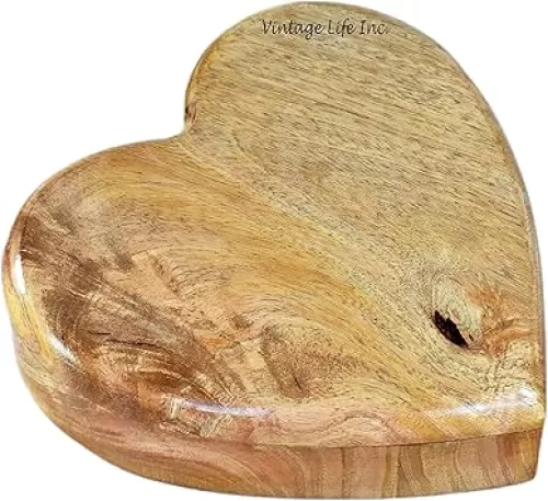 Personalized Engraving Wooden Cremation Urn Heart Shape, Handmade Keepsake for Ashes, Biodegradable Burial/Funeral Urns for Pet & Human Ashes (Medium: 6.50x6x2 Inches) (Capacity: 27 Cu/in)