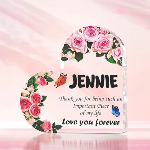 Personalized Gift for Mom, Custom Heart Shaped Acrylic Plaque for Anyone, Ideas Gift for Birthday, Valentine's, Mother's, Father's Day, Graduation, Teacher's Day, Thanksgiving, Christmas