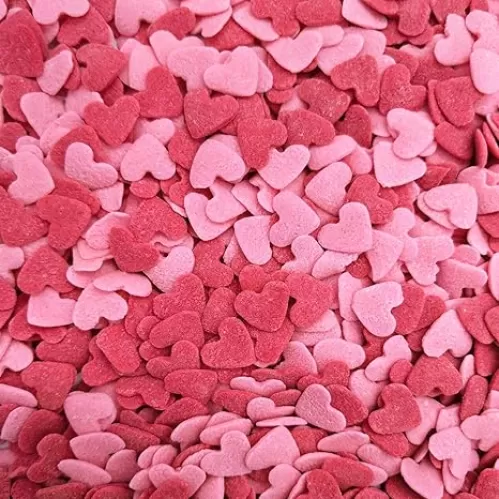 Red Pink Hearts Sprinkles Cupcake Cake Decoration Cake Cookie IceCream Donut 3.4oz