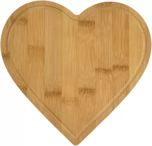 (Set of 12) Bulk 8" Heart Shape Plain Bamboo Mini Cutting Board Set with Juice Groove, Serving Tray, Small Wood Charcuterie Platter for Customized Engraving Gift, Special Event, Home Deco, Wall Art