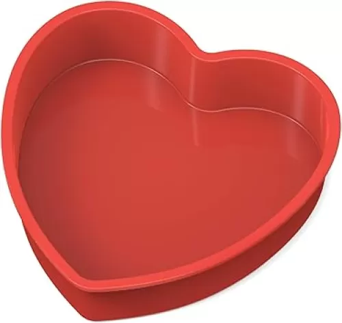 SILIVO Silicone Heart Shaped Cake Pans - 10 Inch Nonstick Heart Cake Pans for Cakes and Brownies